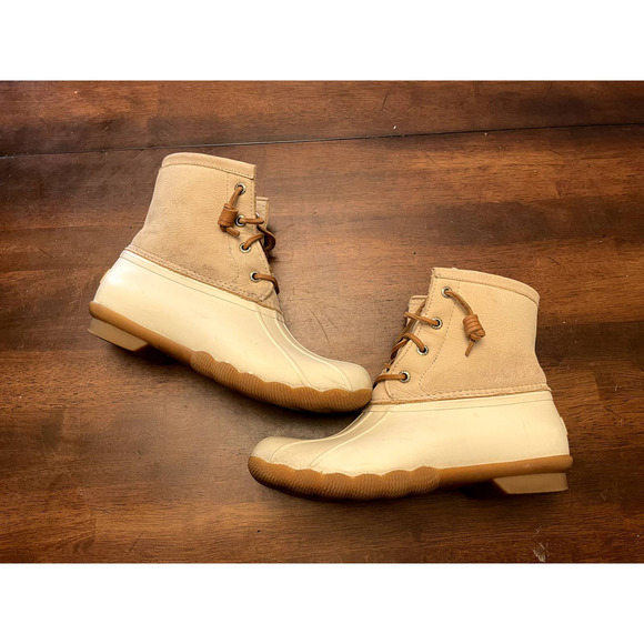 Sperry Women's saltwater duck boots ivory size 6 - Picture 1 of 5